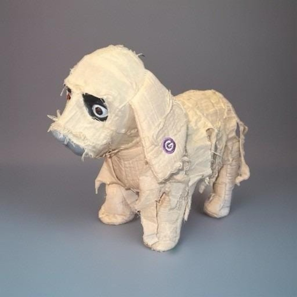 Vtg Gemmy Halloween Mummy Dog Barks Growls jumps Animated Red Light Up Eyes  12" - Picture 3 of 7